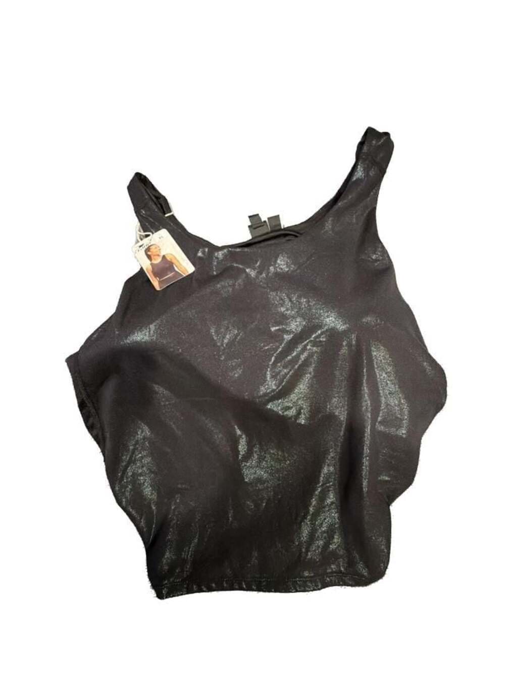 Crane Women's Shimmer Athletic Tank Top Black Size XL